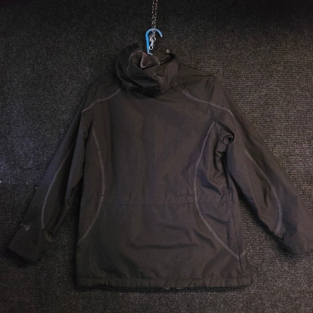 FREE COUNTRY Womens Medium Black Reversible Hooded Winter Jacket Cozy Soft - Picture 4 of 11